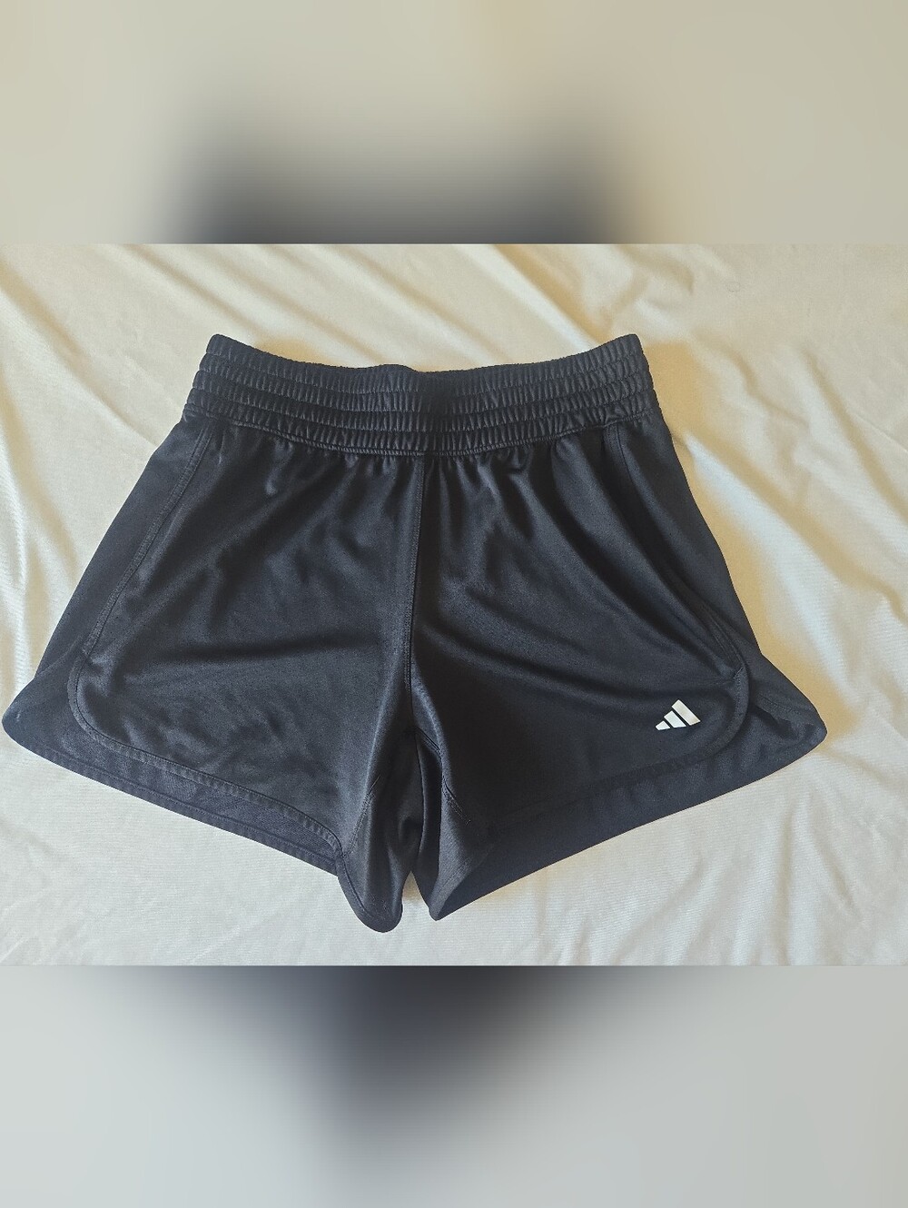 Adidas Pacer Essentials Knit High-Rise Shorts Black Large 5" - Picture 9 of 16